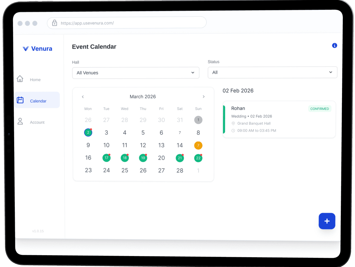 Booking calendar preview